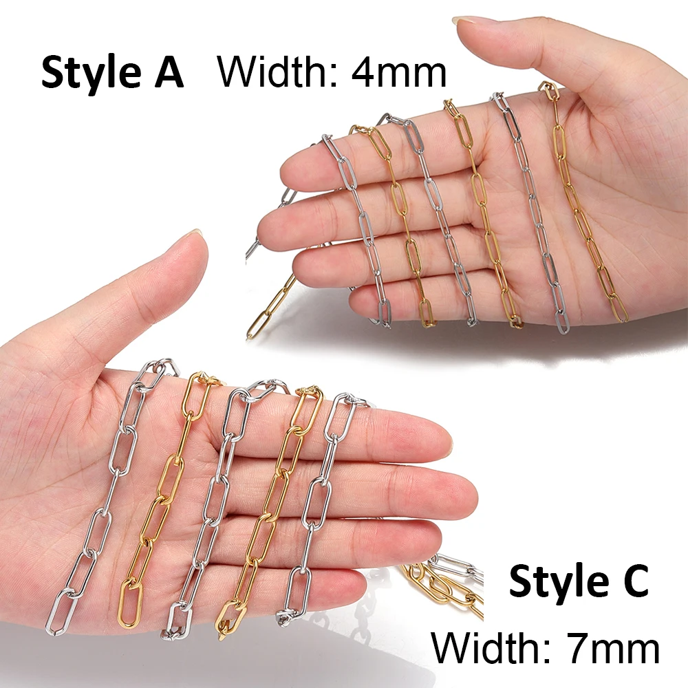 페이드 1 미터 두꺼운 체인 4 스테인리스 케이블 체인 결과 DIY 쥬얼리 만들기 많은 대량 도매