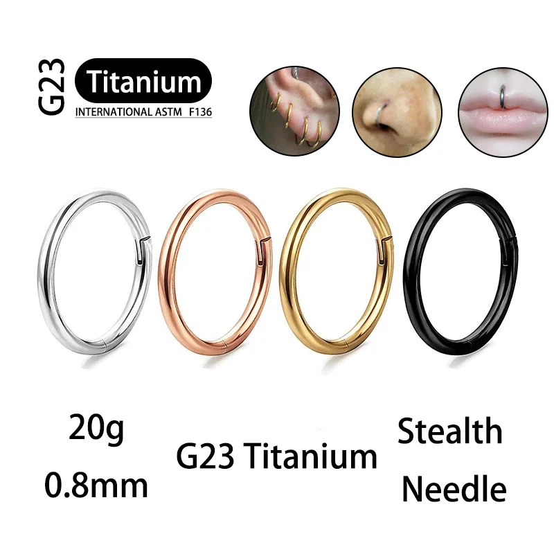 G23 티타늄 20g/0.8mm 귀걸이 코 링 격막 후프 피어싱 바디 여성 남성 세그먼트 립 링 연골 Tragus 귀 주얼리 title=G23 티타늄 20g/0.8mm 귀걸이 코 링 격막 후프 피어싱 바디 여성 남성 세그먼트 립 링 연골 Tragus 귀 주얼리 