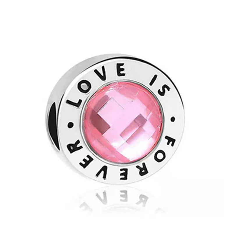 핑크 컬러 크리스탈 비즈 하트 무당 벌레 사랑 꽃 펜던트 팔찌, DIY 매력 레이디 쥬얼리 선물