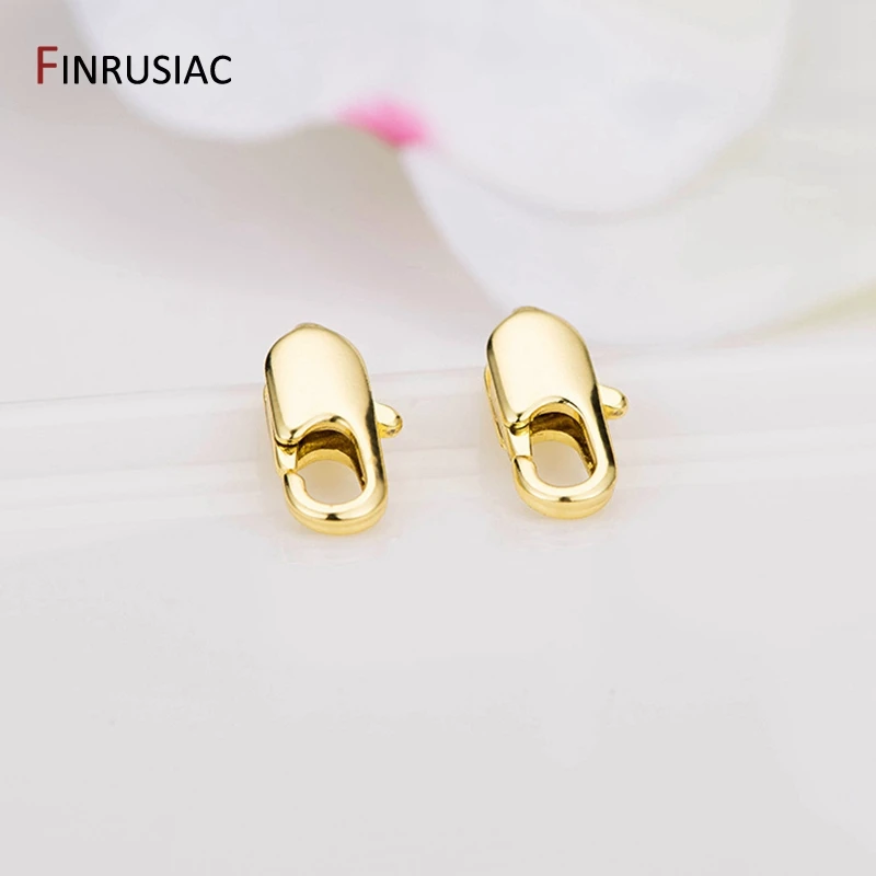 14k 진짜 금 도금 황동 랍스터 걸쇠 DIY 팔찌 목걸이, 수제 보석 만들기 구성 요소