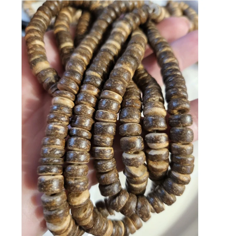 Louleur 천연 나무 비즈, 불교 보석, 라운드 코코넛 조개 나무, 루즈 스페이서 비즈, DIY 팔찌 쥬얼리 제작용