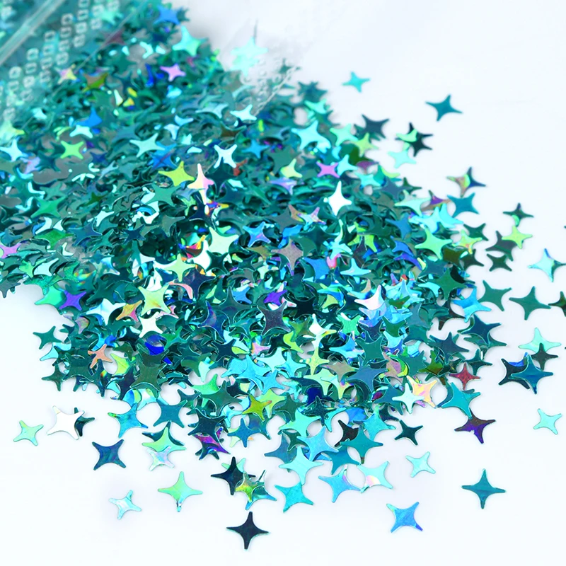 별이 빛나는 수지 장식 조각, 반짝이는 4 점 스타 반짝이, 에폭시 수지 필링용, UV 실리콘 몰드 필러, DIY 크리스탈 공예, 수제