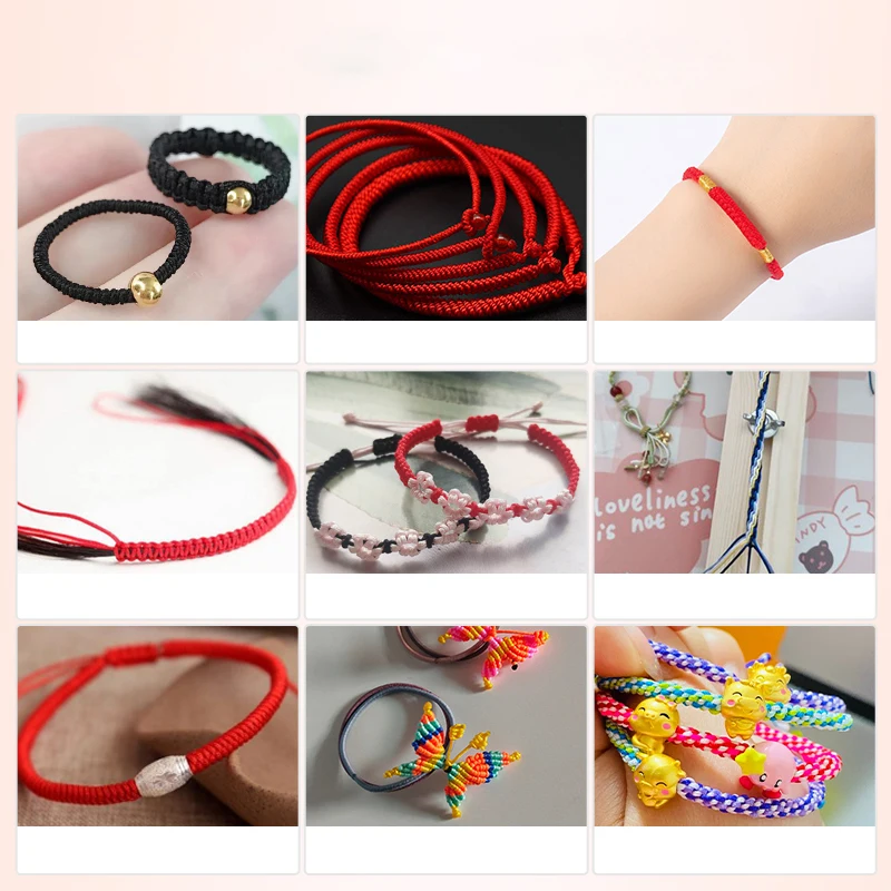 나일론 스레드 코드 중국 매듭 마크라메 코드 목걸이 팔찌 꼰 스트링, DIY 술 구슬 샴발라 스트링, 0.8mm