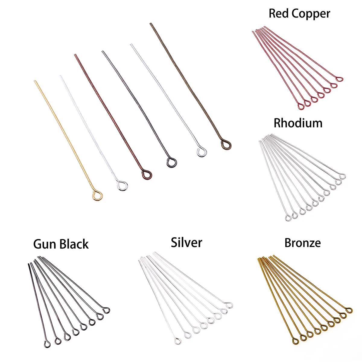 아이 헤드 핀 20 25 30 35 40 45 50 mm 아이핀 Diy 쥬얼리 제작 쥬얼리 액세서리 용품, 100-200 개