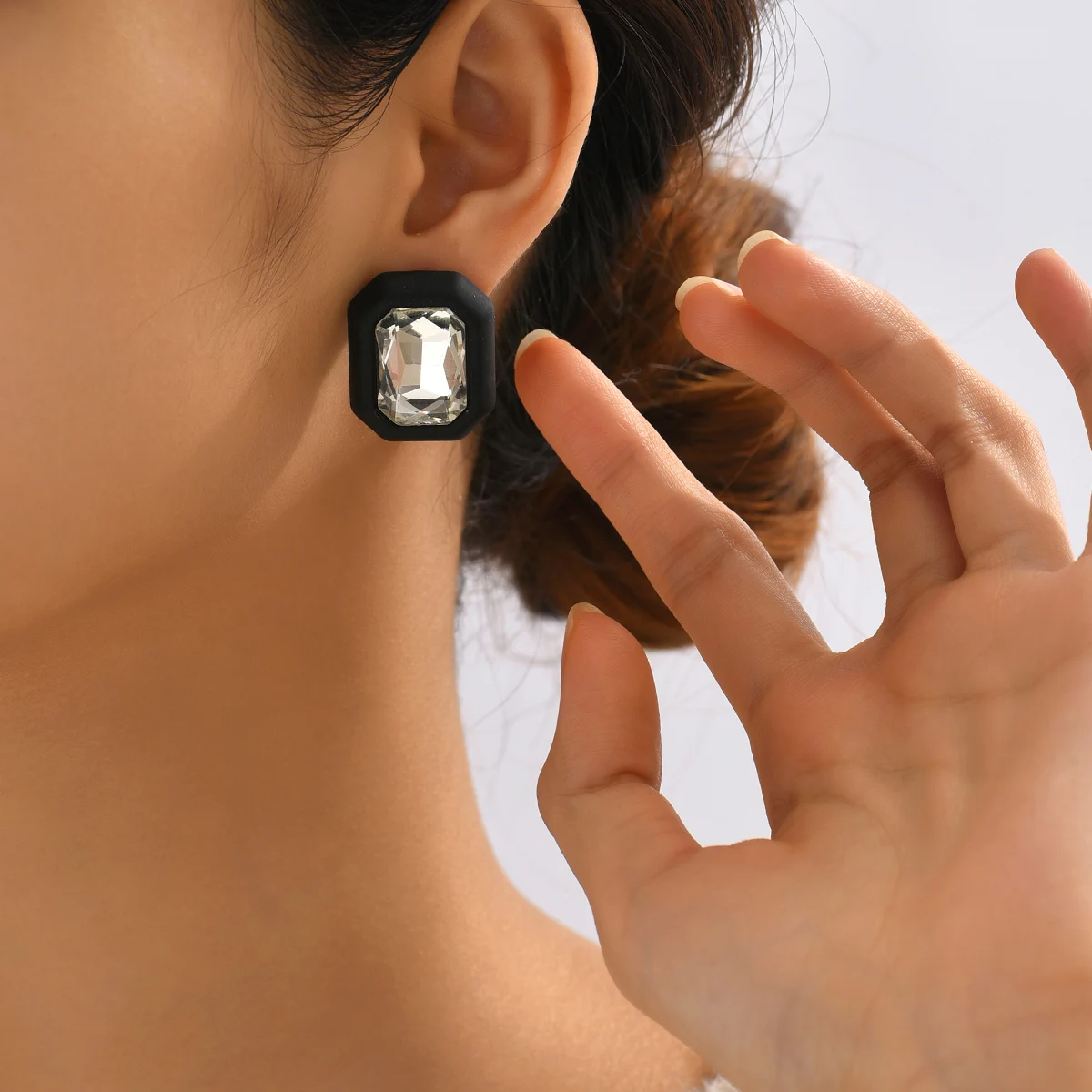 여성용 모조 다이아몬드 귀걸이, 스퀘어 스터드 귀걸이, 2023 트렌드, 기하학적, 사무실 파티 선물, 패션 주얼리, 신제품