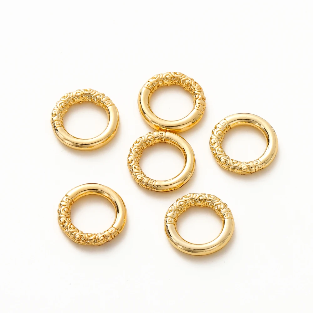 금 도금 대형 원형 금속 D 링 버클 걸쇠 웹, 가죽 벨트 가방 의류 DIY 공예 보석 만들기, 로트당 10 개, 18K