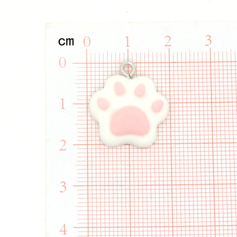 귀여운 핑크 고양이 발톱 수지 참, DIY 만화 동물 귀걸이, 애완 동물 초커 펜던트, 쥬얼리 액세서리, D65 만들기, 10 개