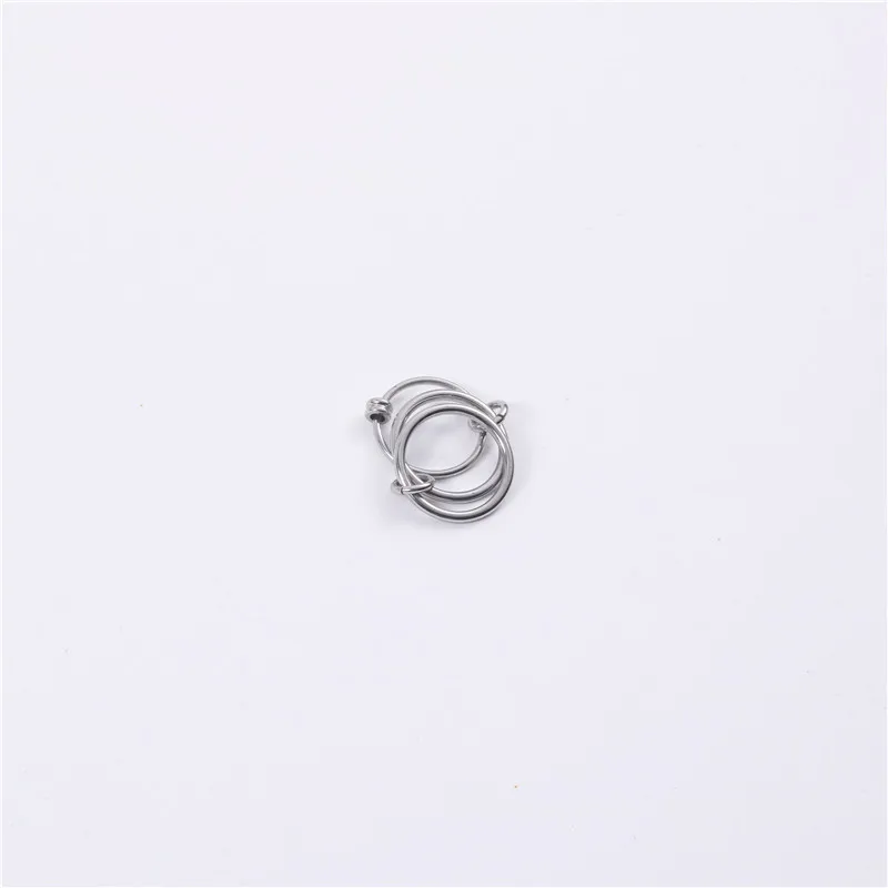 남녀공용 독특한 멋진 세 손가락 체인 모양 가변 힙합 반지, 스테인레스 스틸 18k 골드 스틸, 트렌디 액세서리