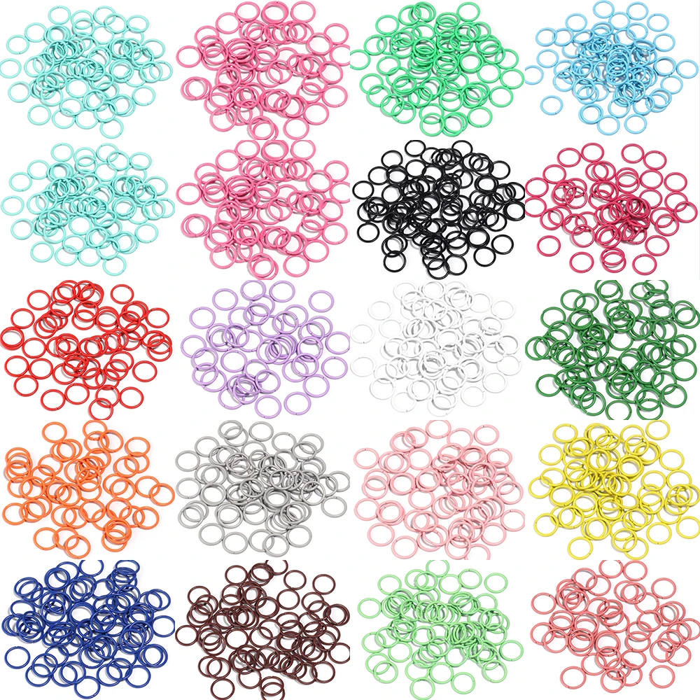 다리미 폐쇄 엔드 싱글 링, 다채로운 금속 커넥터 링, DIY 쥬얼리 제작 액세서리 용품, 로트당 50 개, 8mm, 10mm