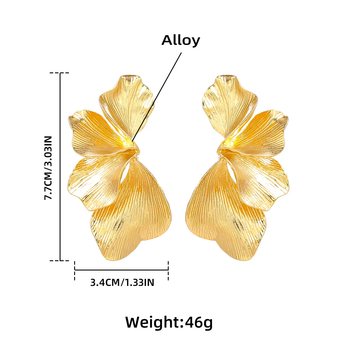 2024 여성용 불규칙 금속 꽃 귀걸이, 스테이트먼트 쥬얼리, 홀리데이 파티 선물, 뉴 Z