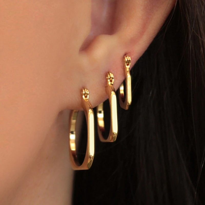 CRMYA 골드 실버 충전 후프 귀걸이, CZ 지르콘 하트 하이글 스터드 귀걸이, 여성용 주얼리 귀걸이, 도매