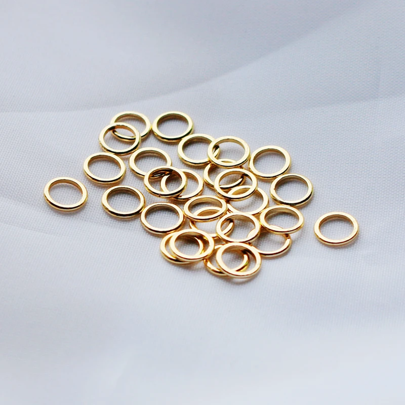 14K 골드 컬러 도금 황동 폐쇄 링, 쥬얼리 액세서리 제작 용품, 4mm, 5mm, 6mm, 20 개