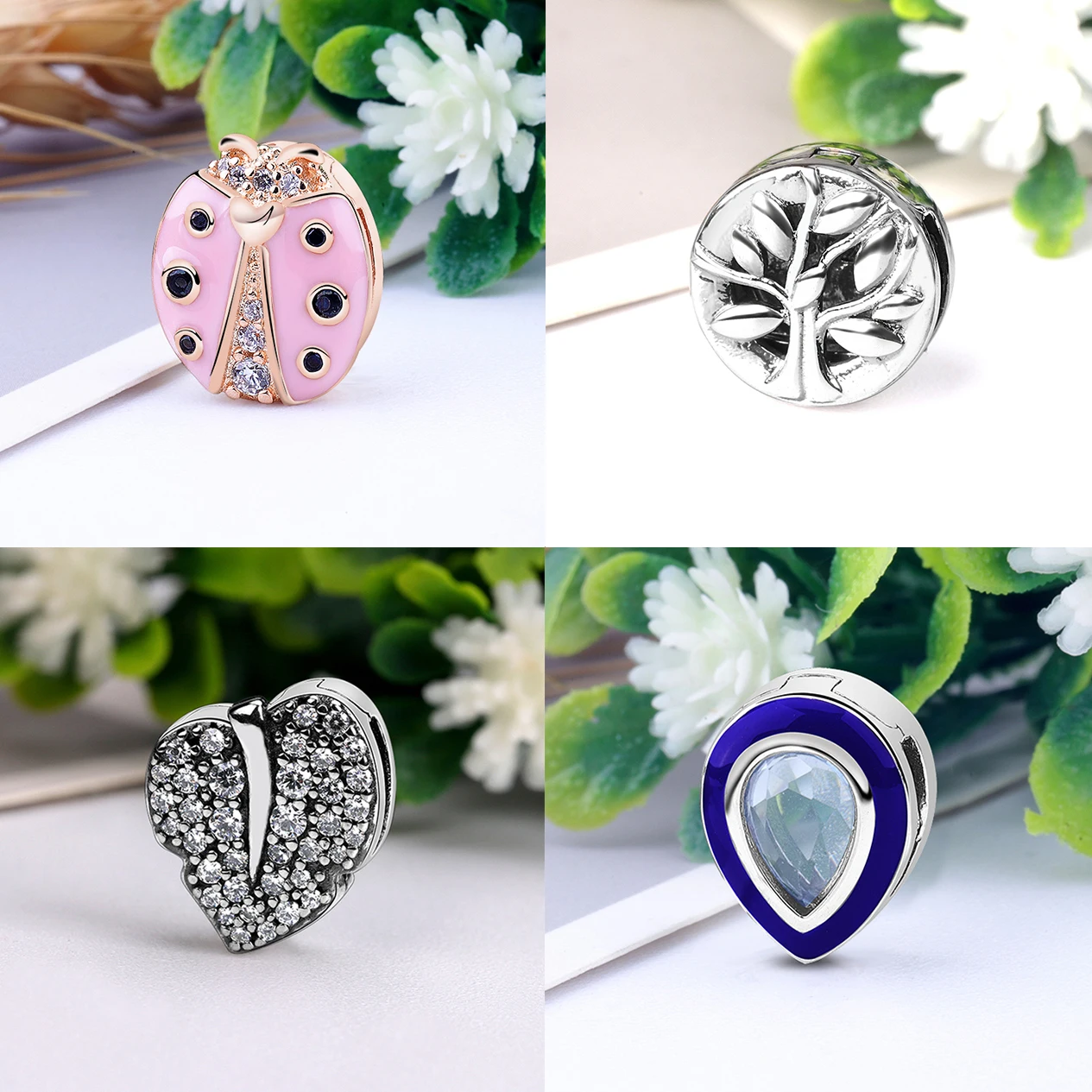 새로운 원본 925 스털링 실버 알파벳 클립 스토퍼 매력 비즈 맞는 팬 반사 팔찌 DIY 여성 쥬얼리