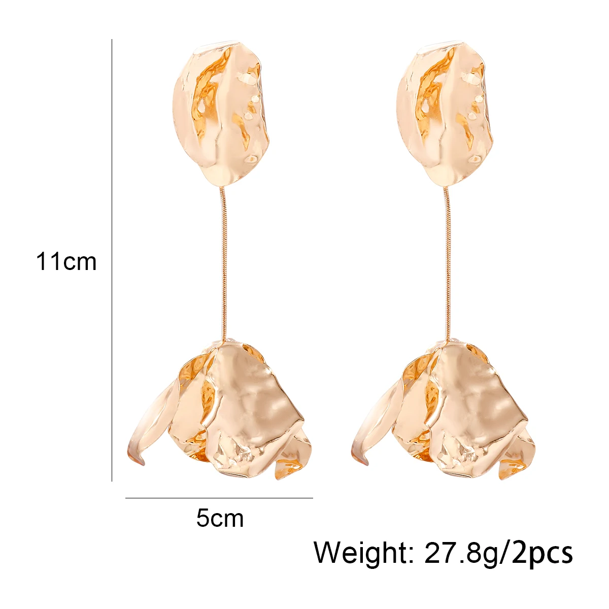 2024 여성용 메탈 플라워 귀걸이 스테이트먼트 주얼리, 홀리데이 파티 액세서리, 신상
