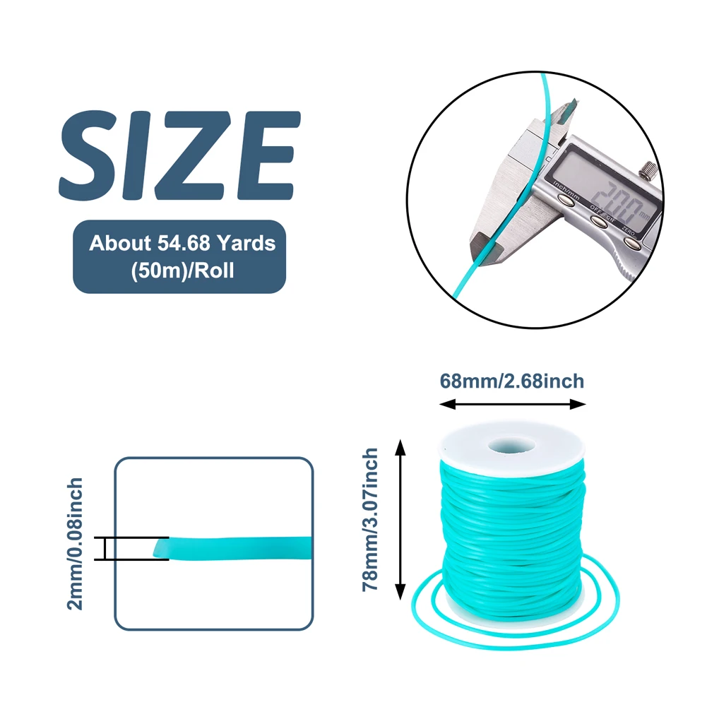 중공 파이프 튜빙 고무 코드 2mm 3mm 4mm, 쥬얼리 제작 용 솔리드 고무 튜브 코드, DIY 팔찌 목걸이 액세서리, 1 롤