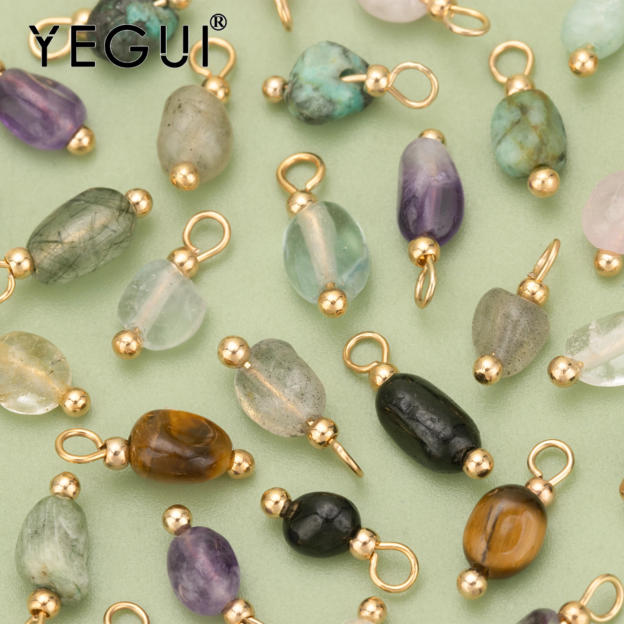 YEGUI C324S, 쥬얼리 액세서리, 천연석, 18k 금도금, 구리, 핸드메이드, 쥬얼리 제작, 참, DIY 펜던트, 로트당 20 개 title=YEGUI C324S, 쥬얼리 액세서리, 천연석, 18k 금도금, 구리, 핸드메이드, 쥬얼리 제작, 참, DIY 펜던트, 로트당 20 개 