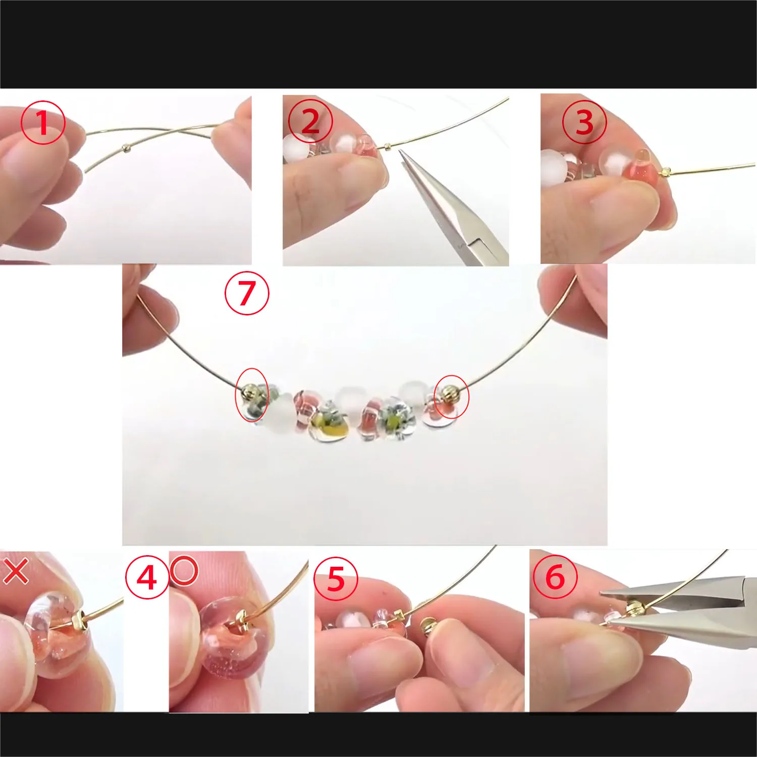 골드 컬러 스테인레스 스틸 엔드 크림프 비즈 커버, 직경 2, 3, 4mm, Diy 쥬얼리 제작 용 느슨한 큰 구멍 스페이서 스토퍼 비즈, 50 개