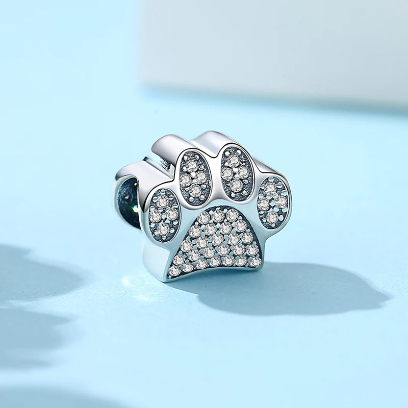 925 스털링 실버 매력 구슬 사랑 개 고양이 발 팬더 반딧불 펜던트 매력에 맞는 판도라 팔찌, 여성용 DIY 주얼리, 정품