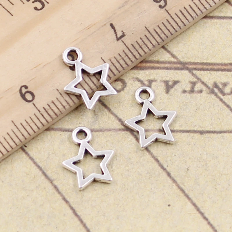 30pcs 매력 스타 Pentagram 13x10mm 티벳 청동 실버 컬러 펜던트 골동품 보석 만들기 DIY 수제 공예 title=30pcs 매력 스타 Pentagram 13x10mm 티벳 청동 실버 컬러 펜던트 골동품 보석 만들기 DIY 수제 공예 