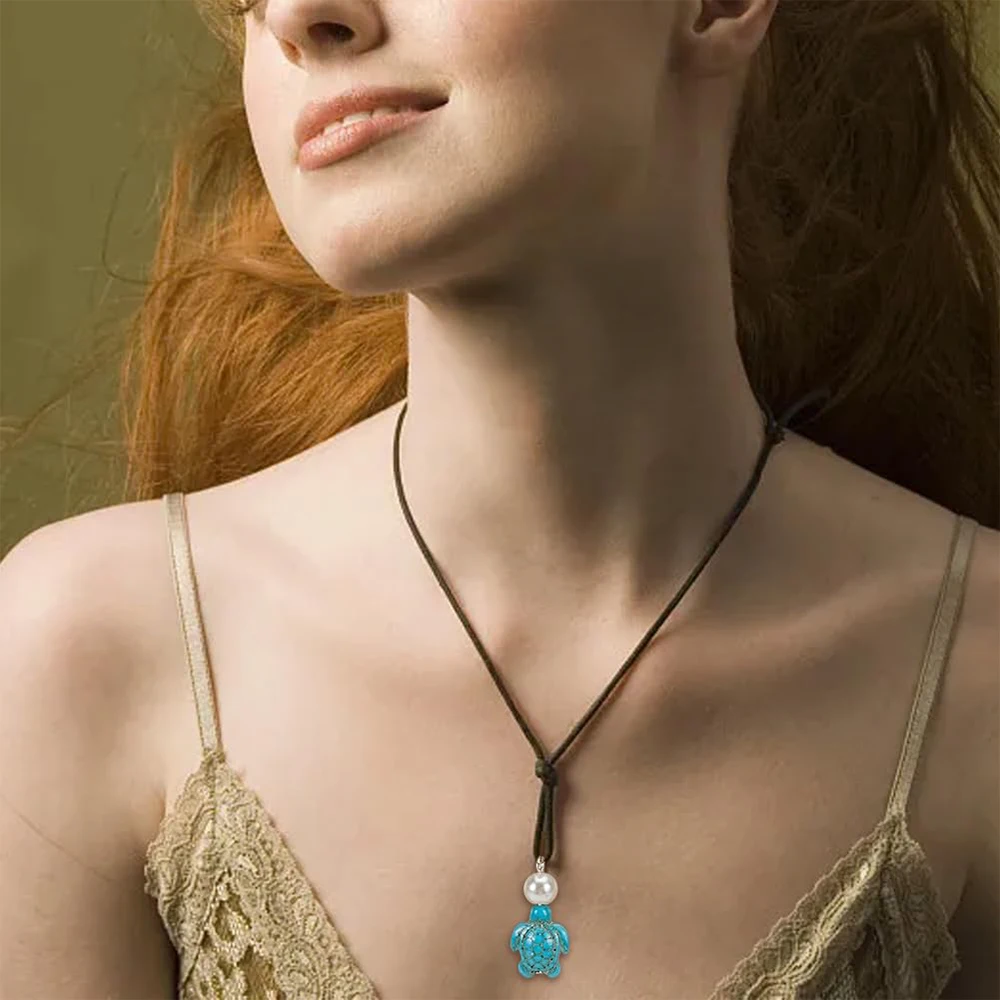 귀여운 인공 터키석 거북이 및 불가사리 모양 귀걸이, 목걸이, 키체인, 휴대폰 체인, 발찌, 구슬 구슬, Diy Ho, 20