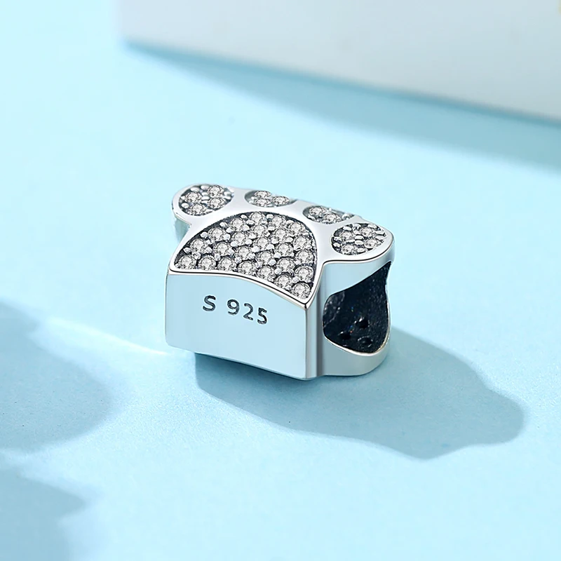 925 스털링 실버 매력 구슬 사랑 개 고양이 발 팬더 반딧불 펜던트 매력에 맞는 판도라 팔찌, 여성용 DIY 주얼리, 정품