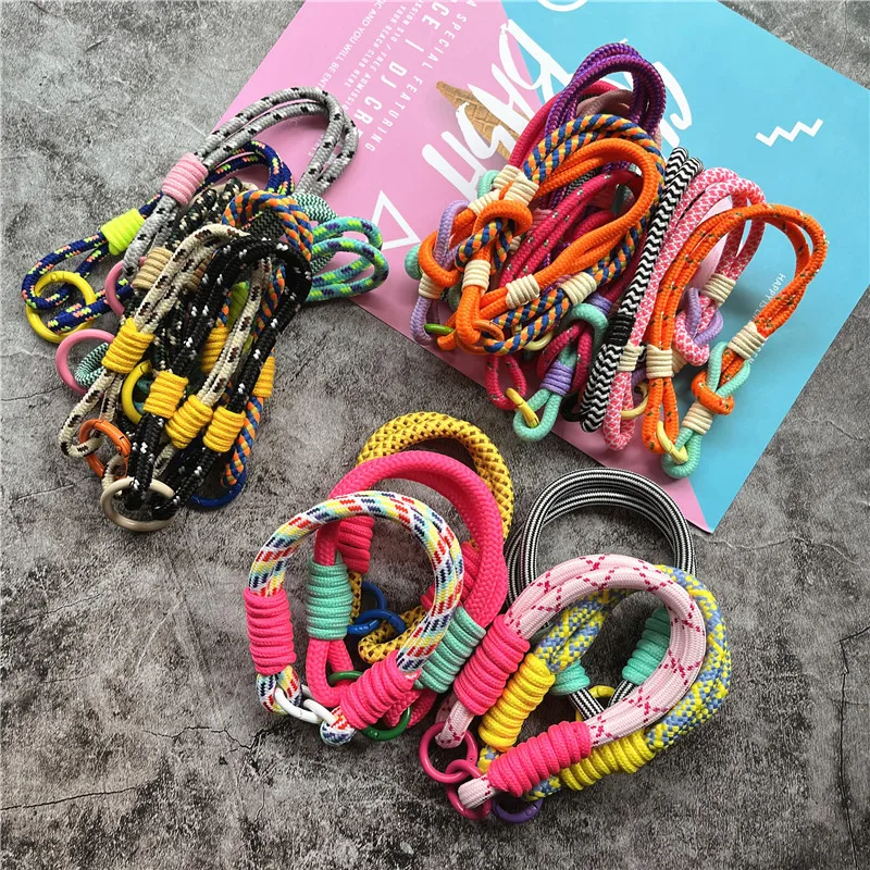 코튼 스레드 랜야드 컬러 키 체인 금속 키 링, 자동차 액세서리, 절묘한 행잉 장식품, 가방 장식 선물