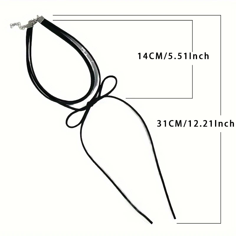 여성용 나비 매듭 로프 체인 목걸이, 블랙 벨벳 펜던트 초커 목걸이, 우아한 직조 매듭, 조정 가능한 체인 Y2k