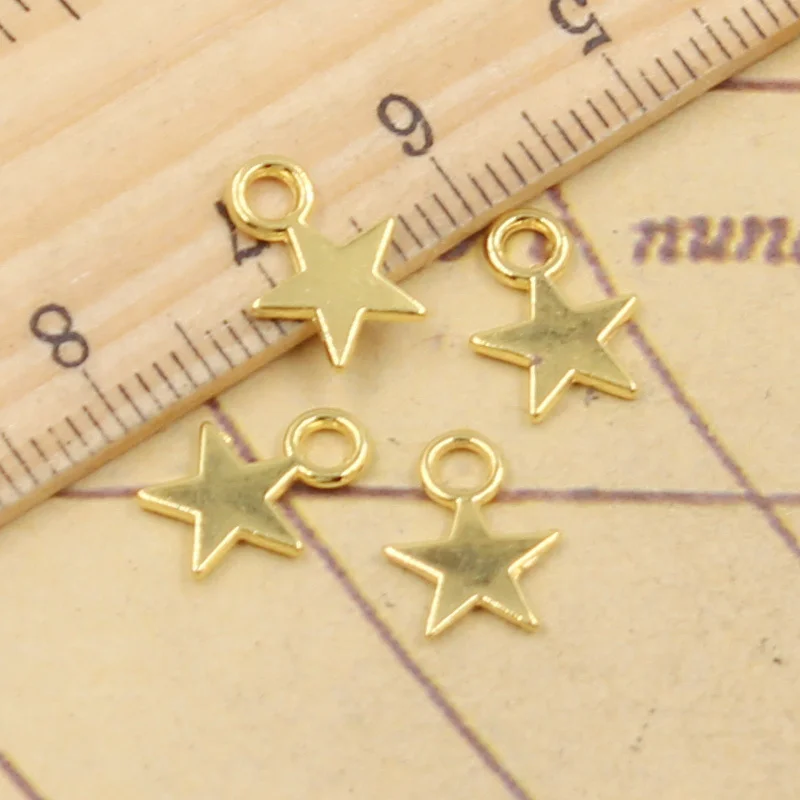 참 스타 티베트 실버 컬러 펜던트, 앤티크 주얼리 제작, DIY 수제 공예, 11x8mm, 30 개