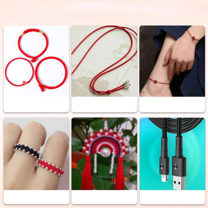 나일론 스레드 코드 중국 매듭 마크라메 코드 목걸이 팔찌 꼰 스트링, DIY 술 구슬 샴발라 스트링, 0.8mm