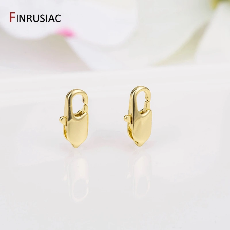 14k 진짜 금 도금 황동 랍스터 걸쇠 DIY 팔찌 목걸이, 수제 보석 만들기 구성 요소