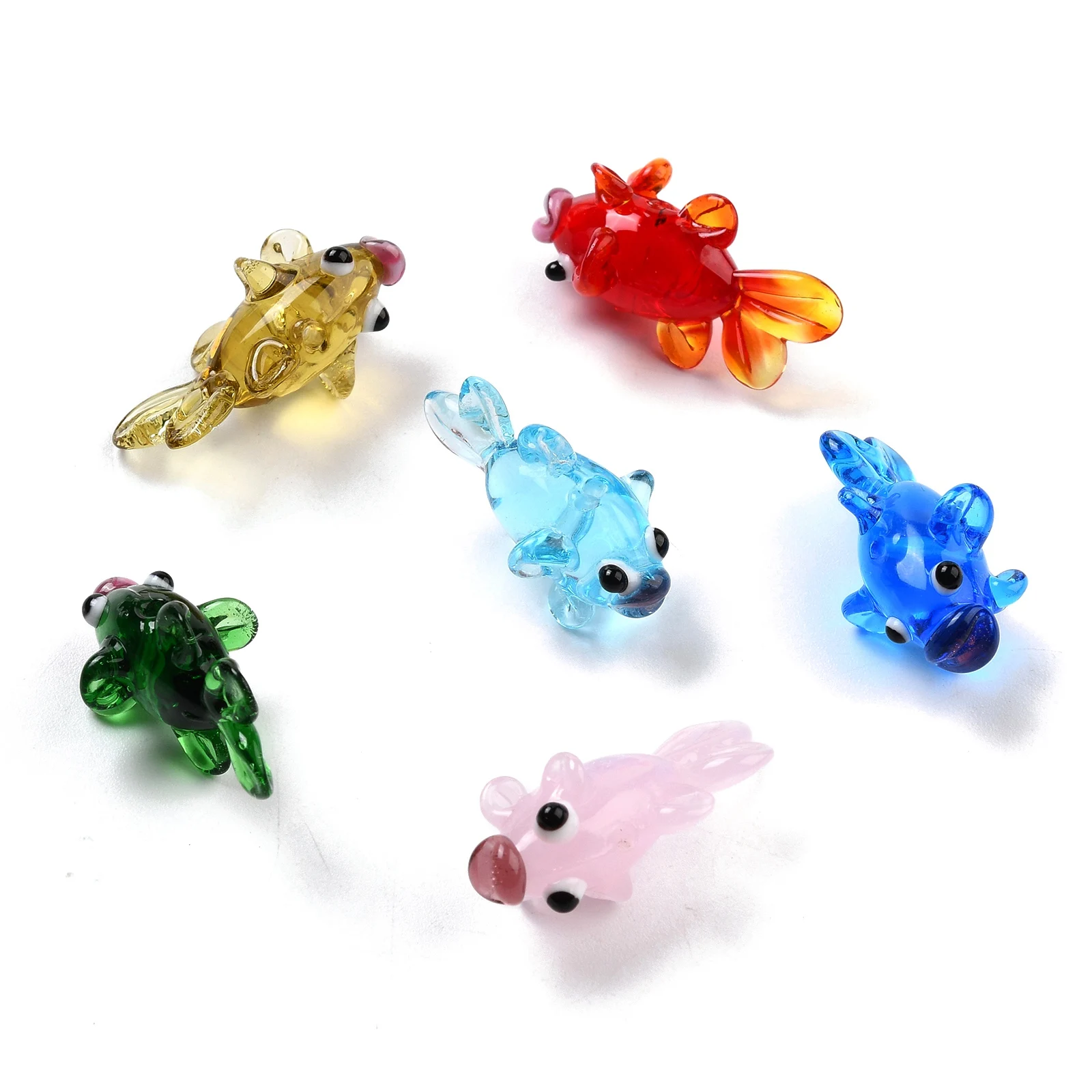 5pcs 미니 수제 동물 Lampwork 유리 펜던트 랍스터 문어 플라밍고 돌고래 바다 사자 부적 비즈 DIY 쥬얼리 만들기위한