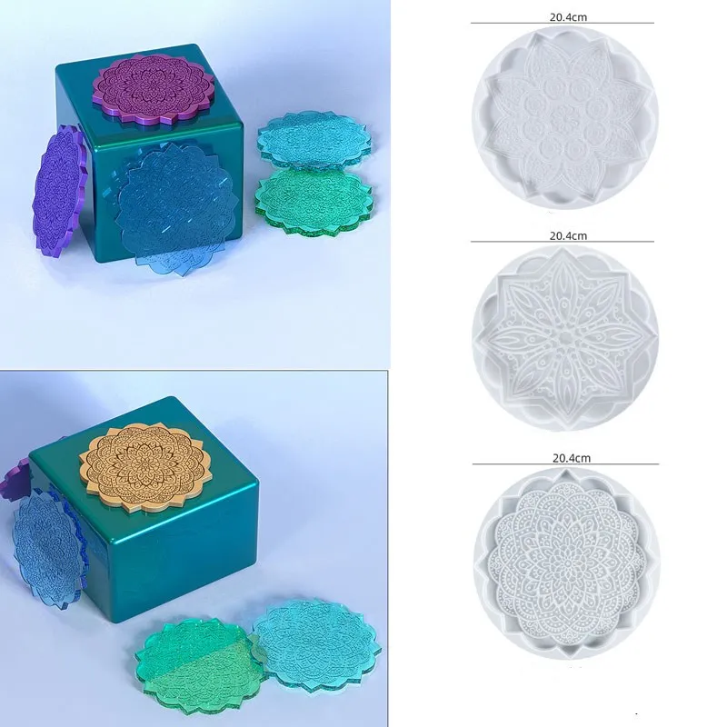 수지 대형 직사각형 차 접시 코스터 실리콘 금형, DIY 에폭시 UV 수지 금형, 가정 장식 공예, 미술 용품 제작