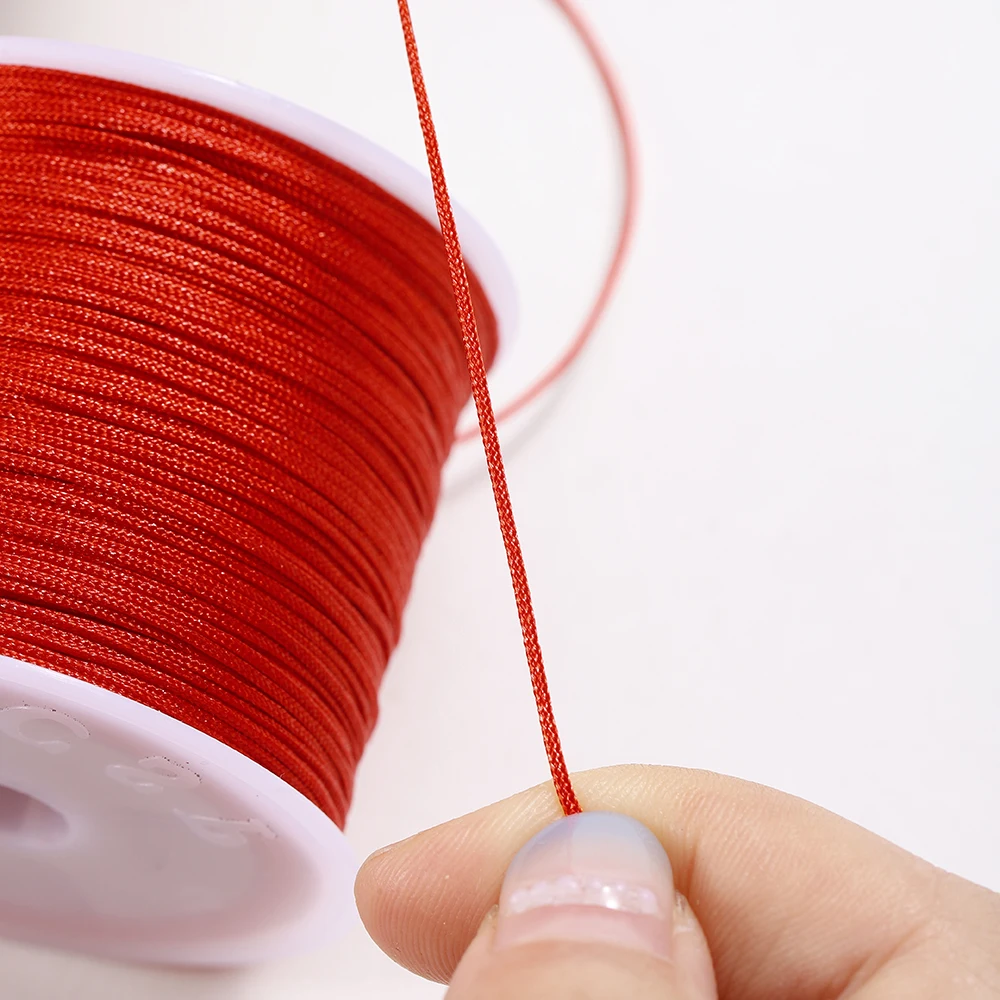 중국 매듭 팔찌 꼰 스트링 나일론 스레드 코드, DIY 술 구슬 샴발라 스트링 보석 만들기, 10mm, 50m, 0.8mm