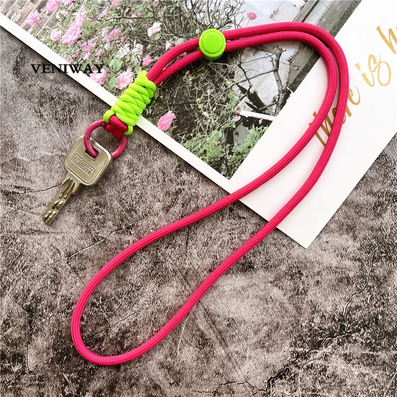 여성용 패치 컬러 키체인 랜야드, 고품질 키 링 액세서리, 통화 휴대폰 쉘 랜야드 키 홀더