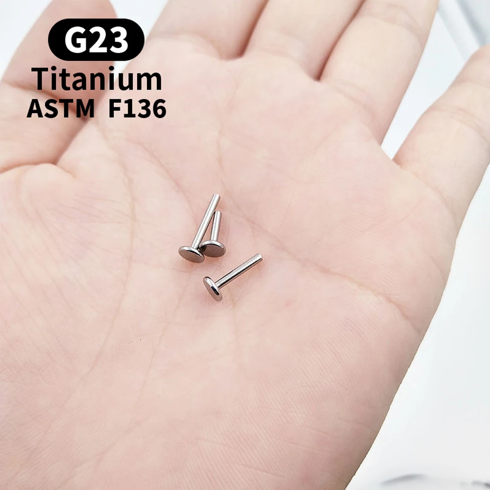 라브렛 립 피어싱 링 귀걸이 베이스, 립 바디 쥬얼리 플러그인 베이스, G23 ASTM F136 티타늄 도매, 10pce14G, 16G, 20G