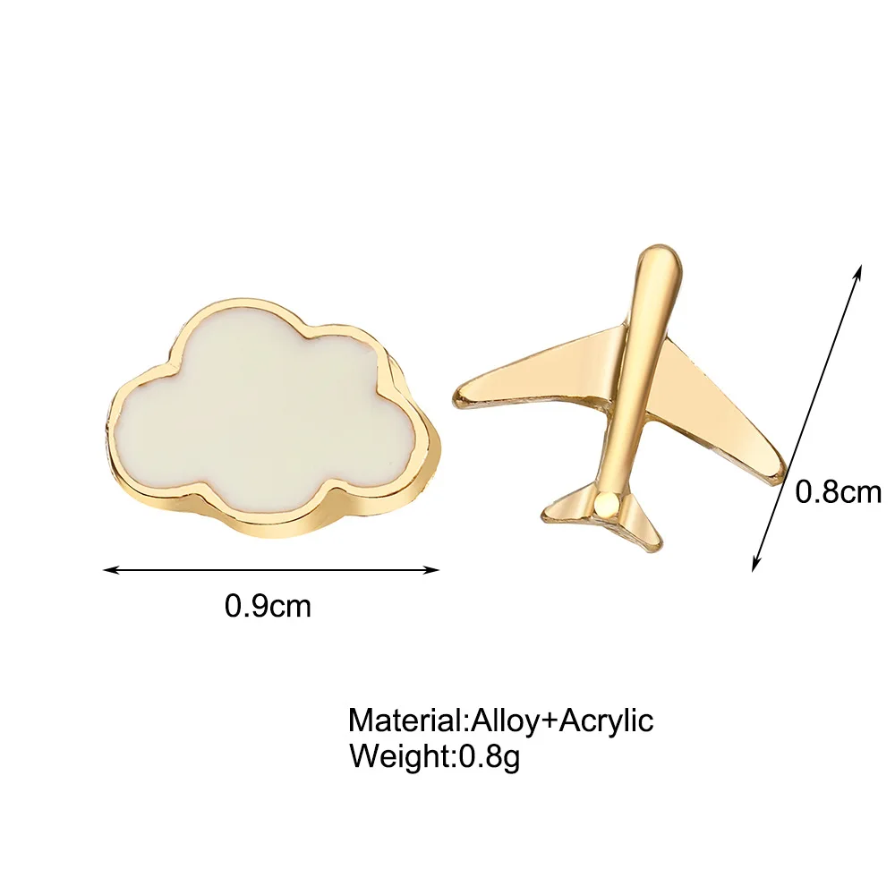 여성용 귀여운 구름 비행기 작은 귀걸이, 여아용 크리에이티브 스위트 드리핑 화이트 귀걸이, 쥬얼리 액세서리, 2023 신상