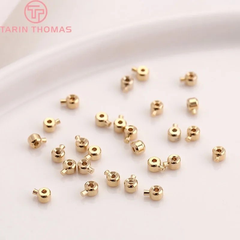 (2769)20PCS 2.5x3.2MM 24K 골드 컬러 황동 클립 스테이션 Clasps 고품질 쥬얼리 만들기 용품 Diy Findings 액세서리