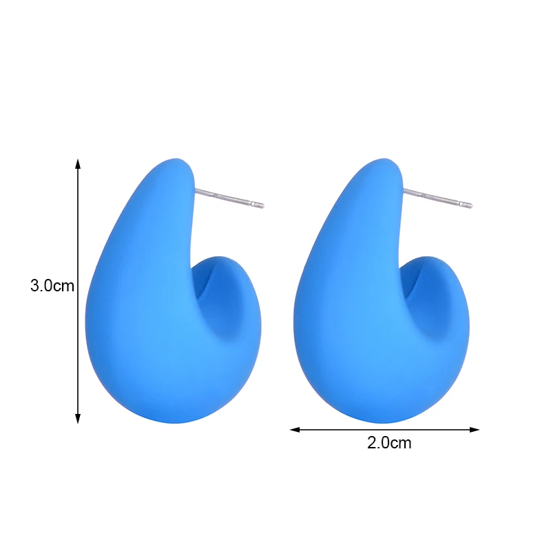 여성용 클래식 심플 캔디 컬러 물방울 스터드 귀걸이, 아크릴 레드 블루 블랙 경량 한국 유행 귀걸이 쥬얼리