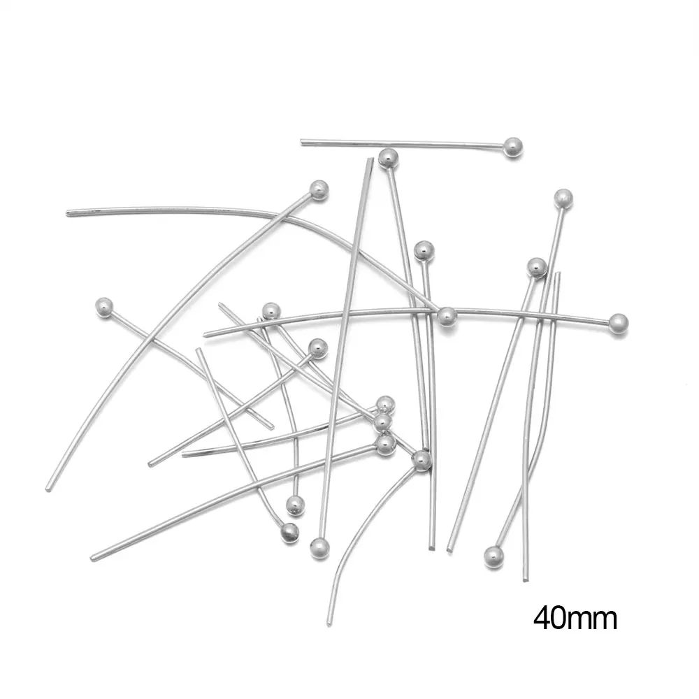 스테인레스 스틸 20/30/40MM 골드 컬러 볼 헤드 핀, DIY 쥬얼리 재료 만들기 액세서리 용품, 50 개