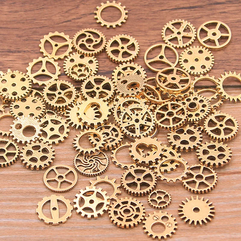 Pulchritude 60 pcs 4 색 소형 8-15mm 혼합 합금 기계식 steampunk 톱니 바퀴 및 기어 diy 액세서리 new oct drop ship