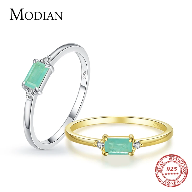 Modian Charm Luxury Real 925 Stelring 실버 그린 토르말린 패션 핑거 링 여성용 파인 쥬얼리 액세서리 New Bijoux title=Modian Charm Luxury Real 925 Stelring 실버 그린 토르말린 패션 핑거 링 여성용 파인 쥬얼리 액세서리 New Bijoux 