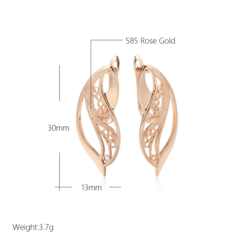 Kinel 여성용 광택 댕글 귀걸이, 585 로즈 골드 색상, 특이한 중공 민족 신부 드롭 귀걸이, 데일리 파인 주얼리, 새로운 트렌드