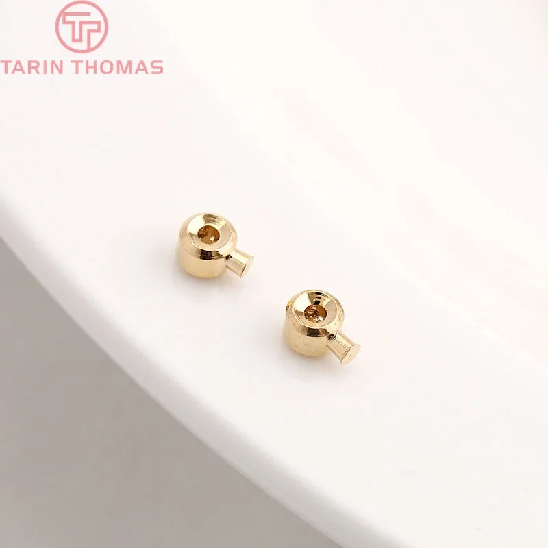 (2769)20PCS 2.5x3.2MM 24K 골드 컬러 황동 클립 스테이션 Clasps 고품질 쥬얼리 만들기 용품 Diy Findings 액세서리