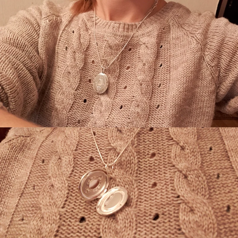 925 스털링 실버 조개, 사진 오픈 프레임 목걸이, 뱀 체인, 남성 웨딩 쥬얼리 도매, 40-75cm, 신상