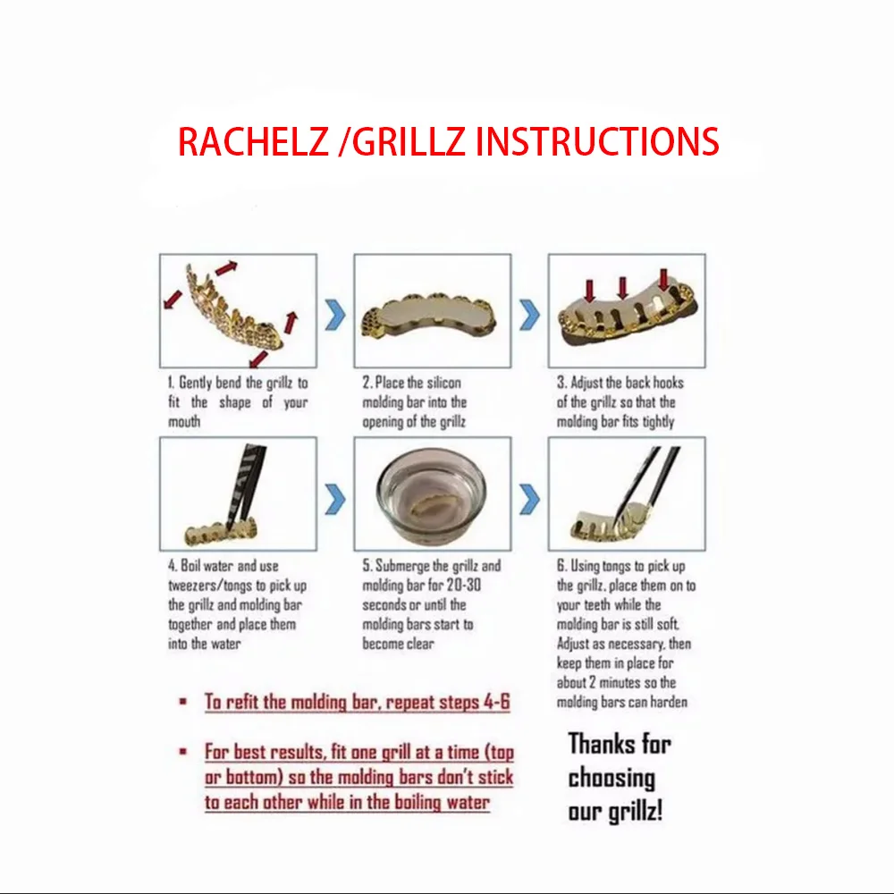 RACHELZ 패션 CZ 스톤 버티컬 바 치아 그릴 교정기, 힙합 4 지르콘 치아 캡, 여성용 치과 그릴, 남성 쥬얼리