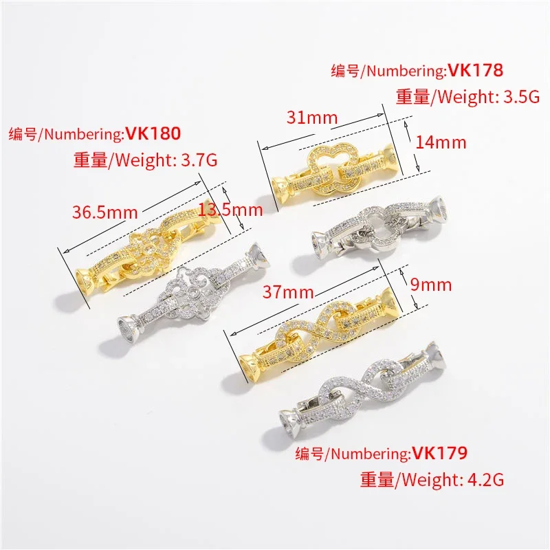 ZHUKOU 쥬얼리 제작 용품, 여성용 팔찌 커넥터, 3 가지 스타일 후크, 쥬얼리 재료 도매 VK178