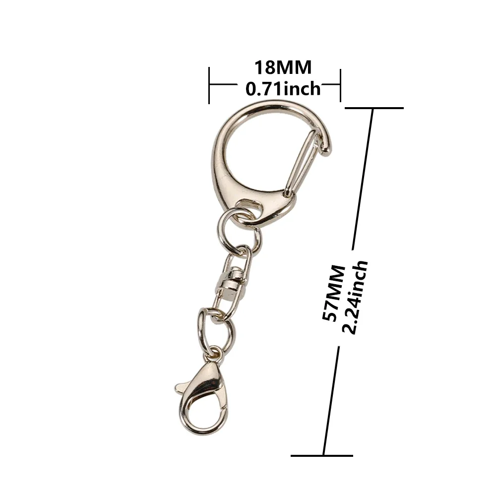 랍스터 걸쇠 열쇠 고리 57mm 열쇠 고리, C 모양 걸쇠 커넥터 후크 DIY 쥬얼리 만들기 열쇠 고리 액세서리 찾기 10/20 개