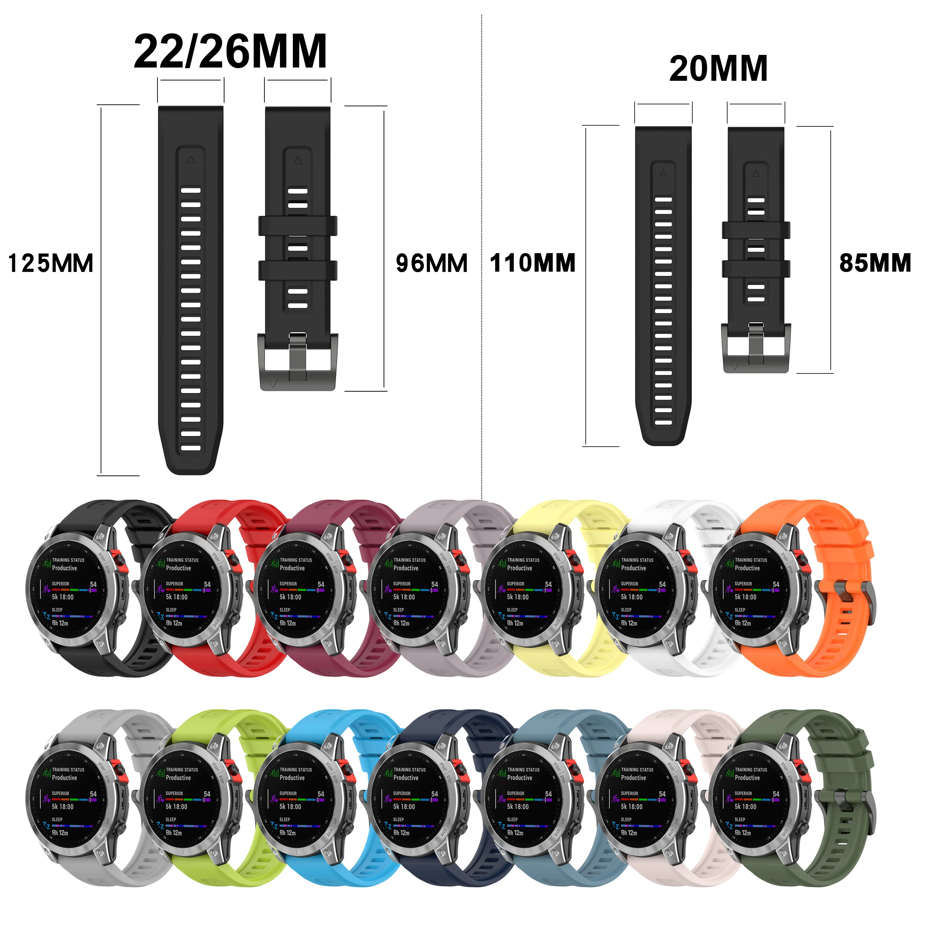 Amazfit 20 22 26mm 실리콘 스트랩 Garmin fenix 7X 7 7S 6X 6 Pro 6S 5 5X Plus 스마트 워치 밴드 팔찌 fenix 7 6 Correa