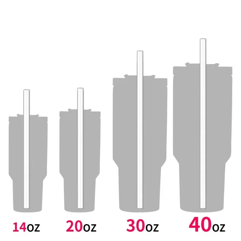 교체용 빨대 텀블러, 재사용 가능한 빨대, 청소 브러시 포함, 스탠리 20 oz 30 oz 40 oz 컵, 6 팩 호환