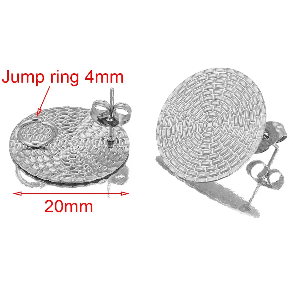 스테인리스 스틸 클래식 라운드 도금 골드 귀걸이 백, 패션 스터드 귀걸이 제작 용품, 베이스 커넥터, DIY 포스트 벌크, 10 개
